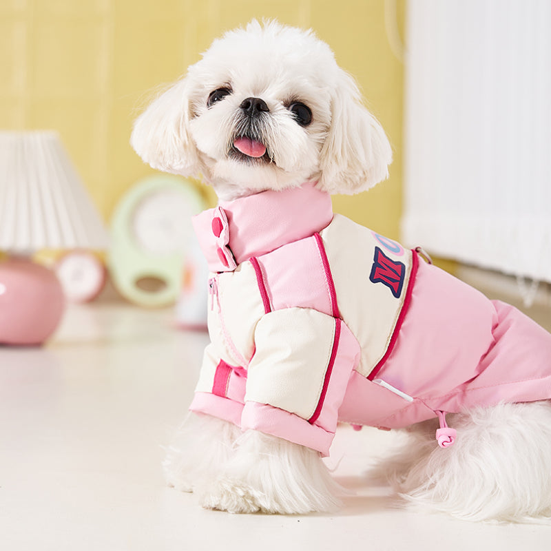 MookiPet® Pink Locomotive Down Jacket for Dogs