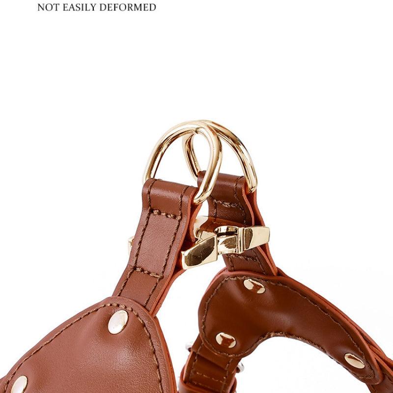 Minly® Leather Dog Harness and Leash Set - KIKOPALS