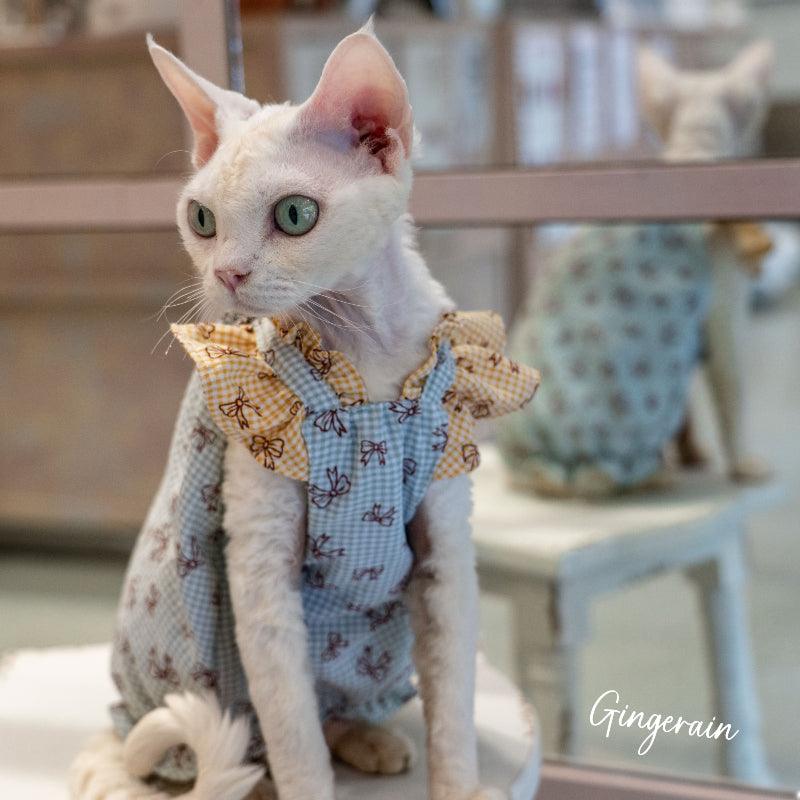 GINGERAIN® Cotton Ruffle Sleeve Cat Vest - KIKOPALS