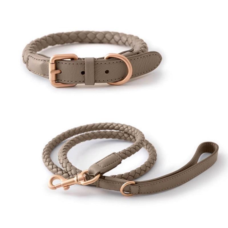 Minly® Leather Dog Collar & Leash Set - KIKOPALS