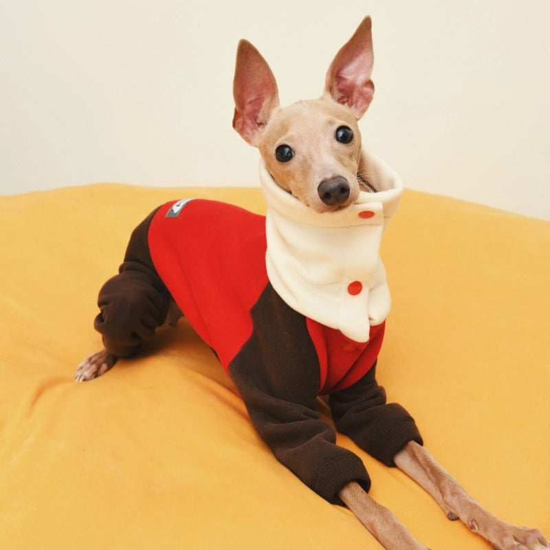 iiNeed® Red Patchwork Hoodie Winter For Dogs