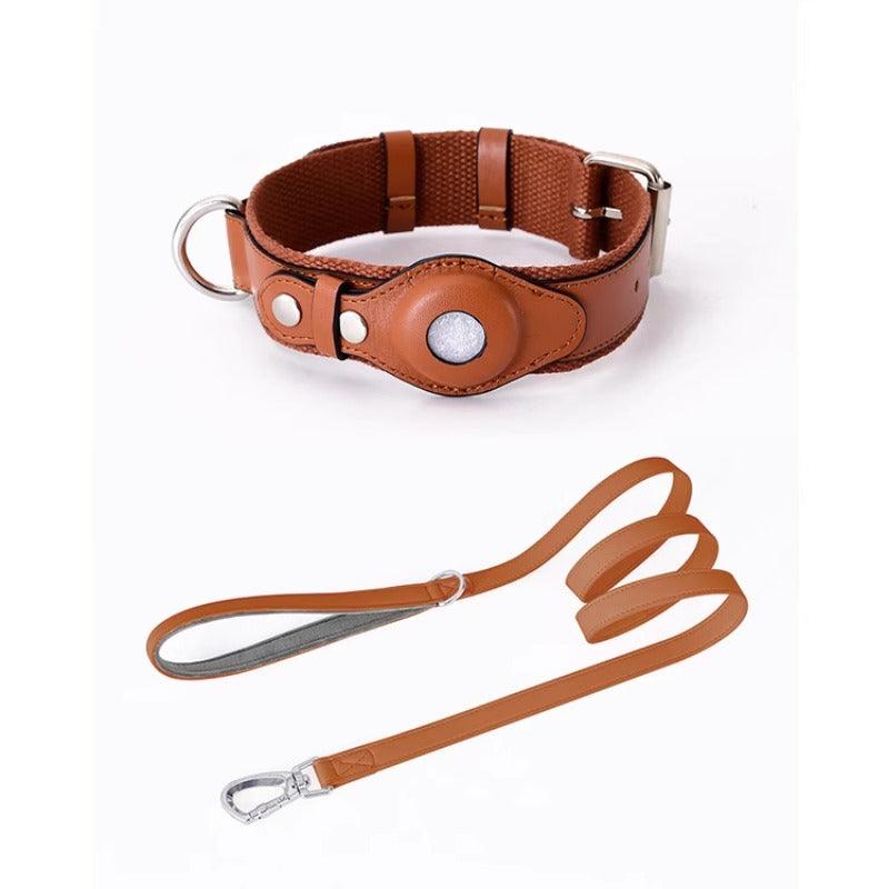 Minly® Leather Dog Collar & Leash Set for Airtag - KIKOPALS