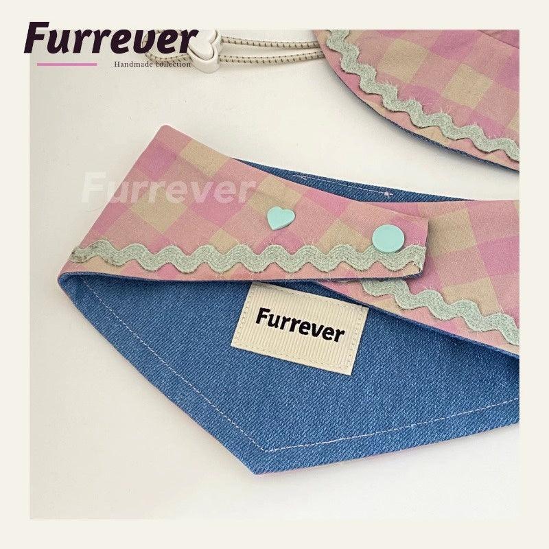 Furrever® Vintage Pink Plaid Pet Bandana - KIKOPALS