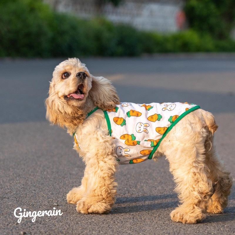 GINGERAIN® Cotton Carrot Cartoon Pet Tank Top - KIKOPALS