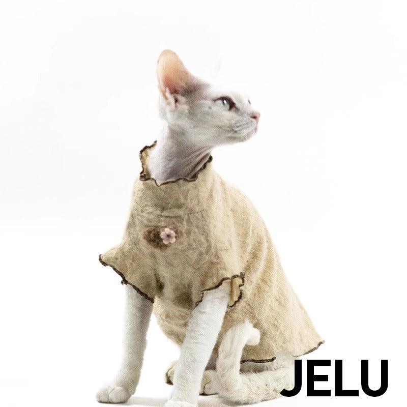 JELU® Light Khaki Lace Cat Clothing - KIKOPALS