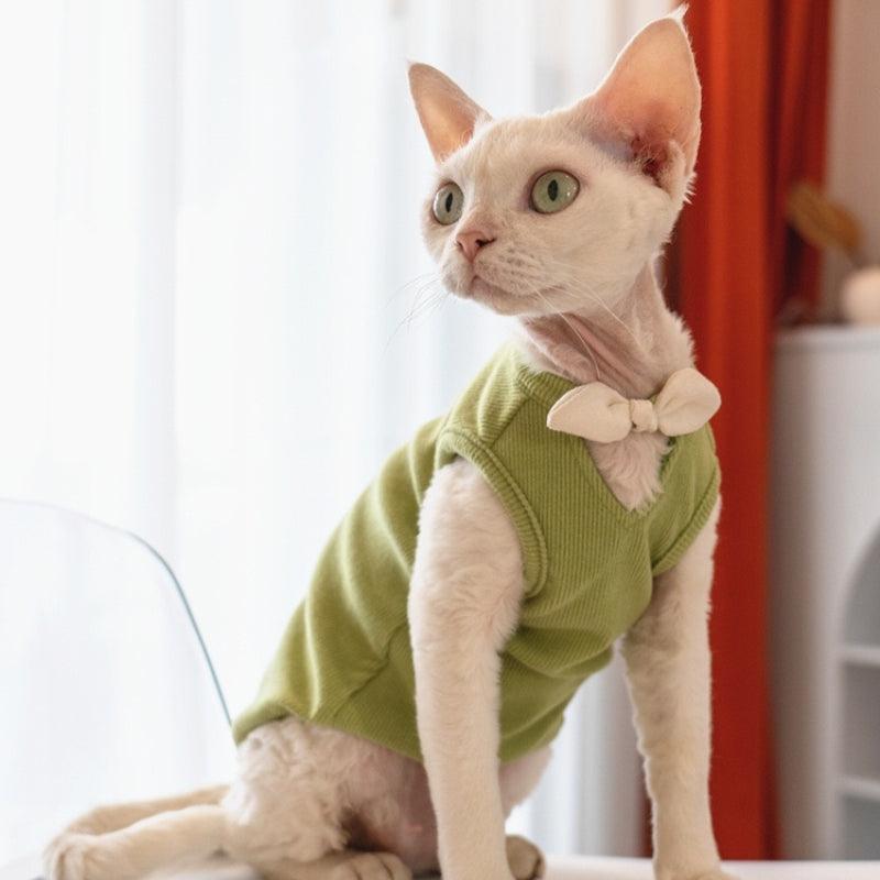 GINGERAIN® Cotton Ribbed Cat Vest - KIKOPALS