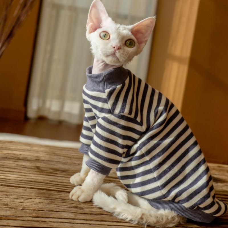 GINGERAIN® Cotton Warm Striped Cat Sweater - KIKOPALS