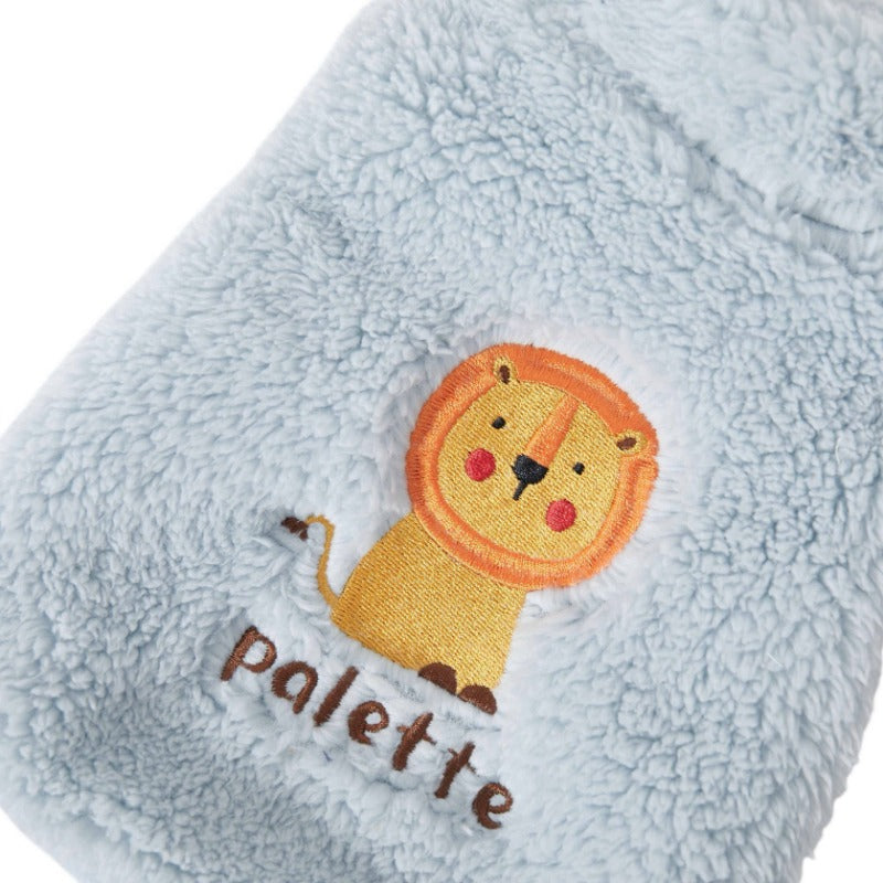 PalettePet® Cozy Lion Embroidery Jacket for Dogs – Light Blue