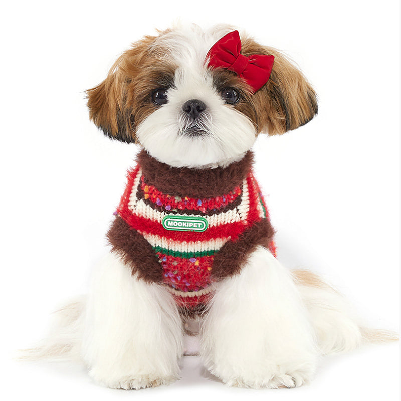 MookiPet® Striped Sweater Vest for Dogs and Cats – Red