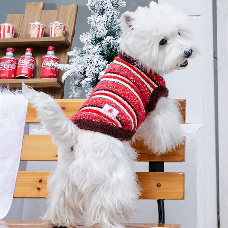 MookiPet® Striped Sweater Vest for Dogs and Cats – Red