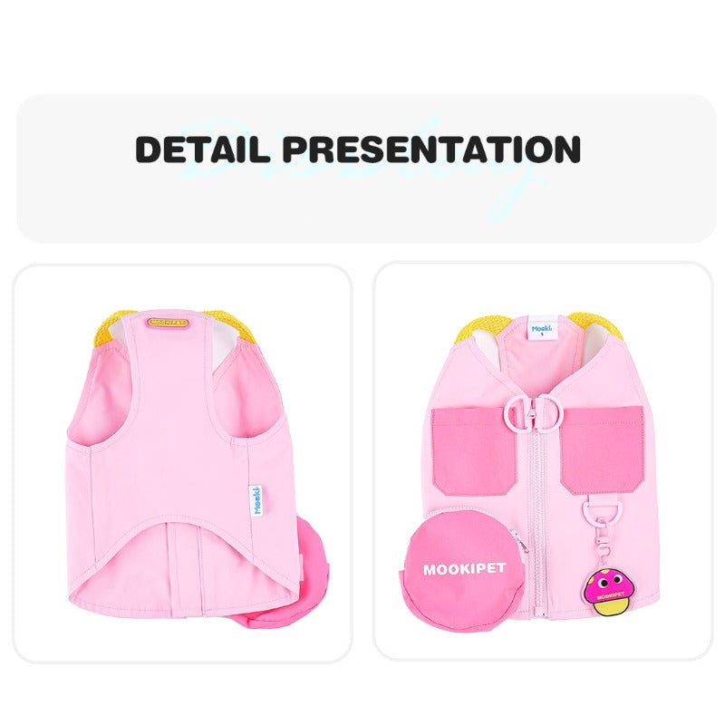 MookiPet® Mushroom Pendant Functional Vest - Pink for Dogs
