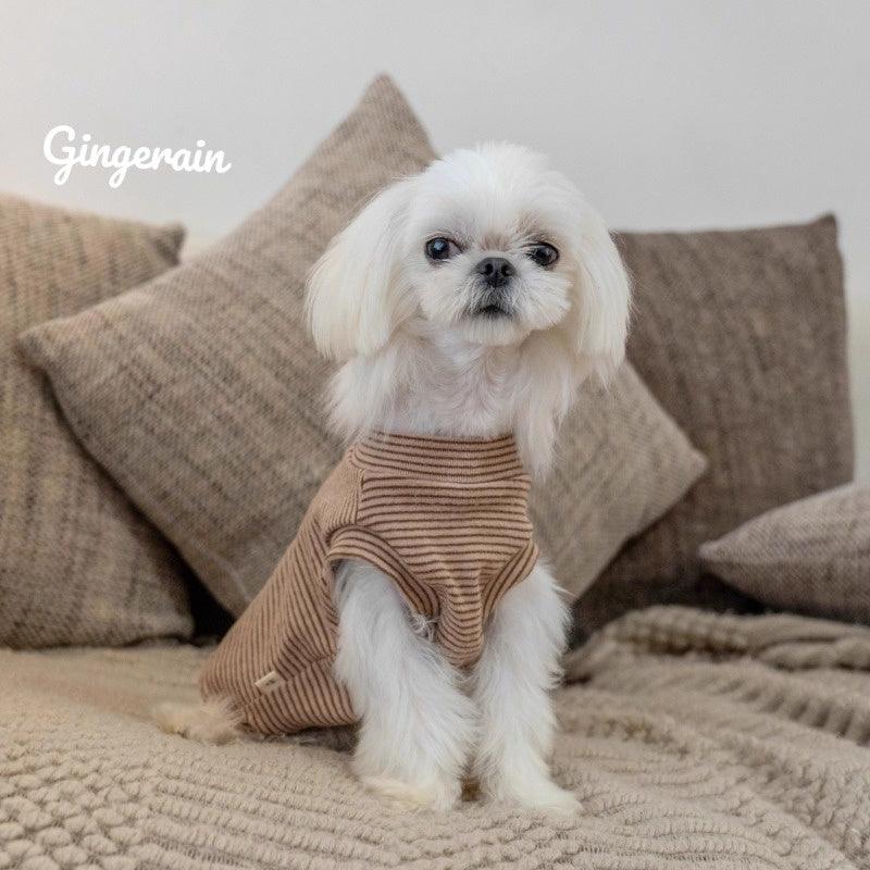 GINGERAIN® Striped Cotton Brushed Warm Dog Vest - KIKOPALS