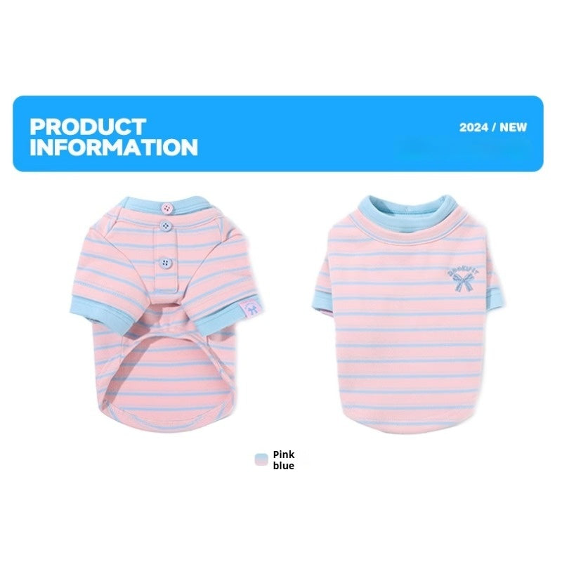 MookiPet® Striped Pink T-Shirt for Dogs & Cats
