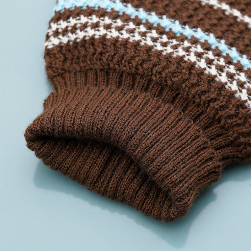 ZEZE® Brown Striped Knitwear for Dogs & Cats