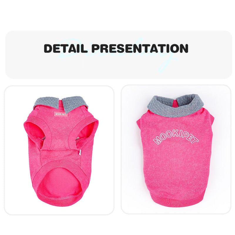 MookiPet® Pink Denim Color Block Vest for Dogs & Cats