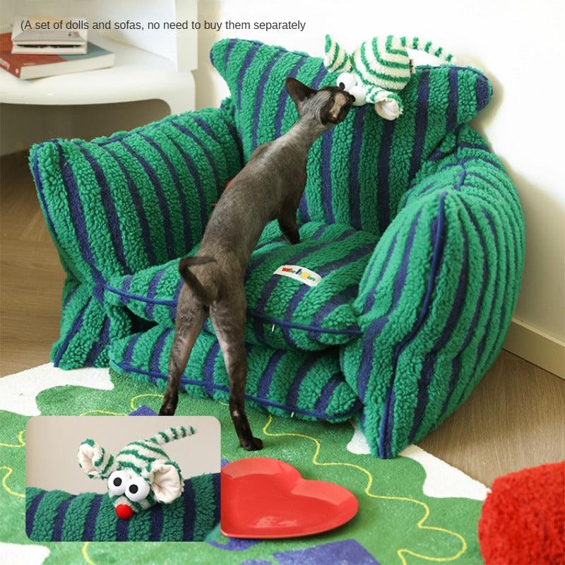 Wooligan® Striped Antibacterial Pet Sofa Bed - KIKOPALS
