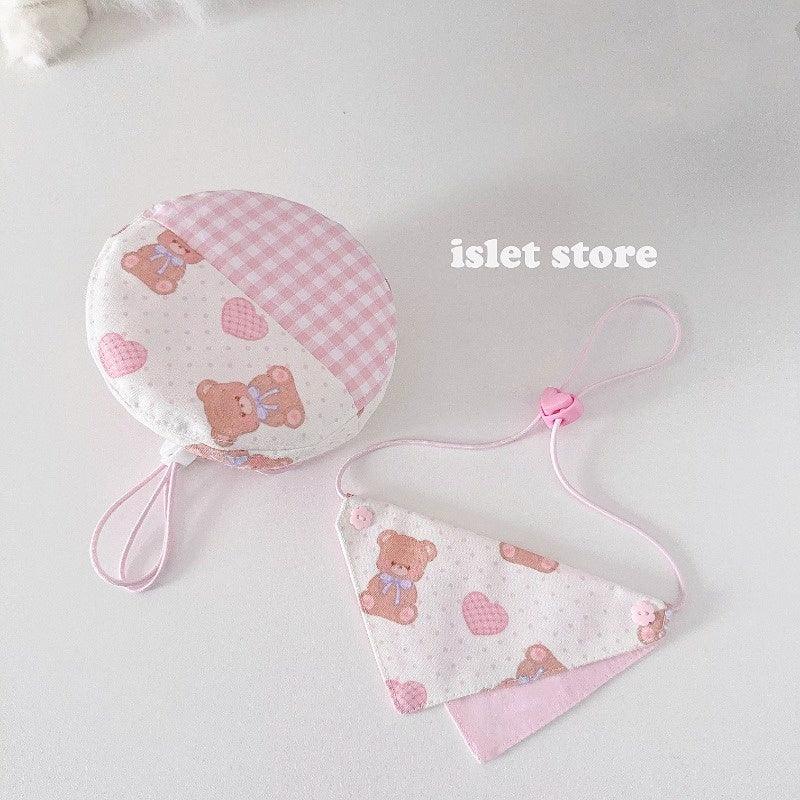 islet store® Pink Teddy Bear Pet Bib - KIKOPALS