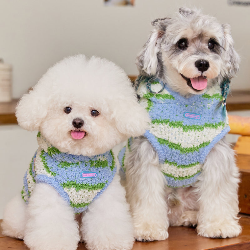 MookiPet® Coral Fleece Striped Sweater Vest for Cats & Dogs