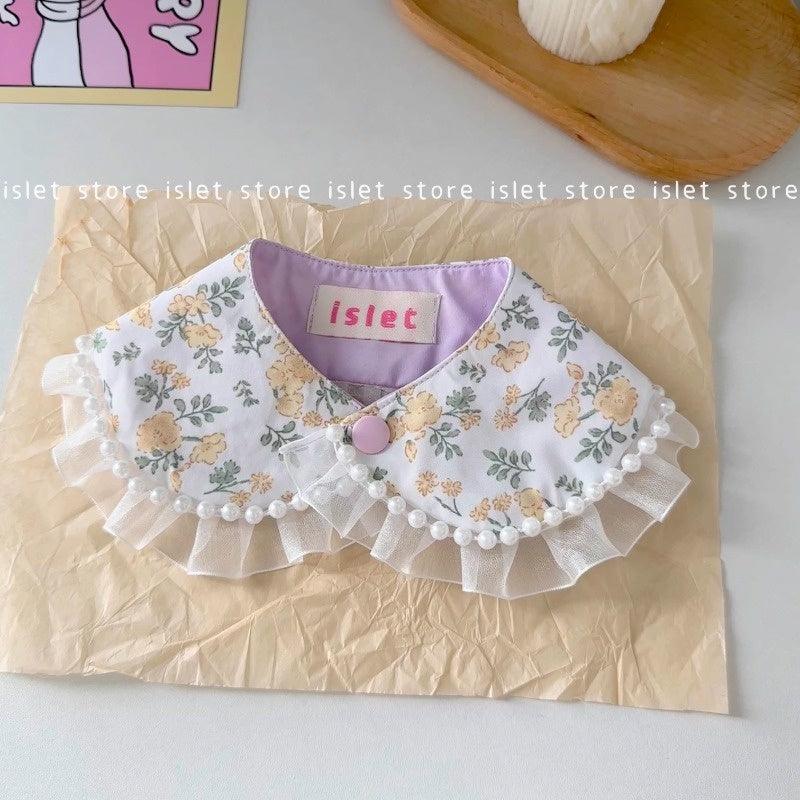 islet store® Handmade Floral Cream Pet Bib - KIKOPALS