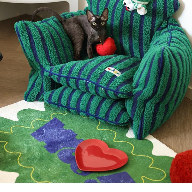 Wooligan® Striped Antibacterial Pet Sofa Bed - KIKOPALS