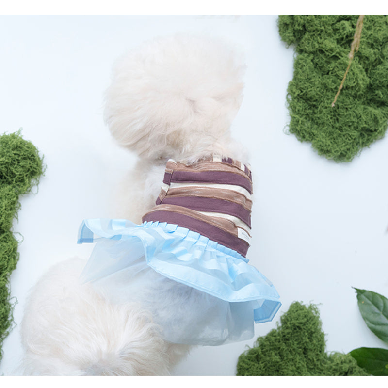 MARSHMALLOW® Sweetheart Stripe Dress for Dogs – Pink/Brown