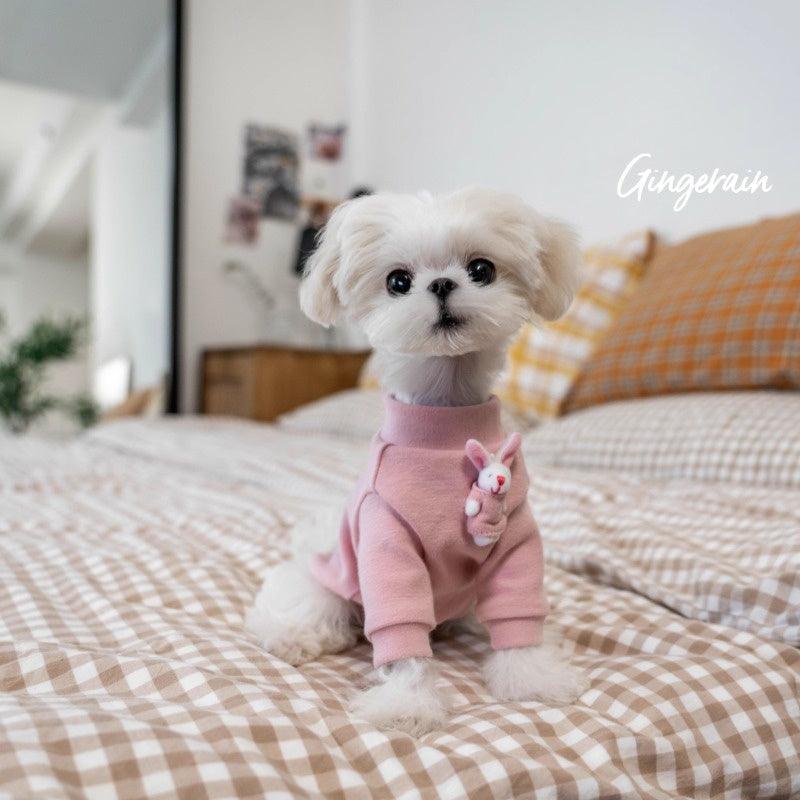 GINGERAIN® Pink Warm Bunny Dog Sweatshirt - KIKOPALS