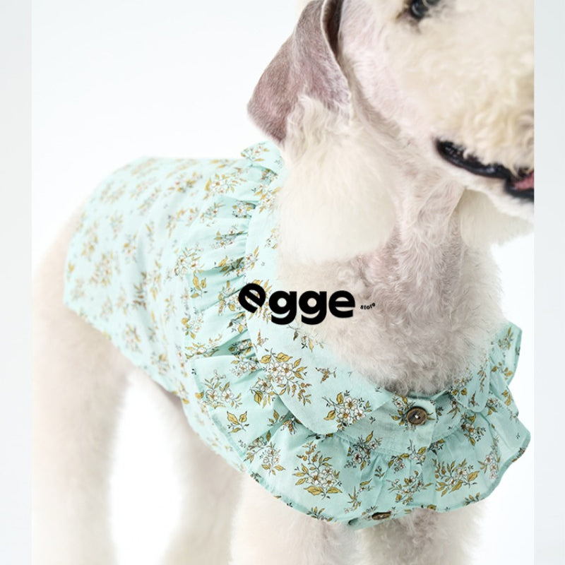 egge® Sleeveless Floral Ruffled Shirt for Dogs