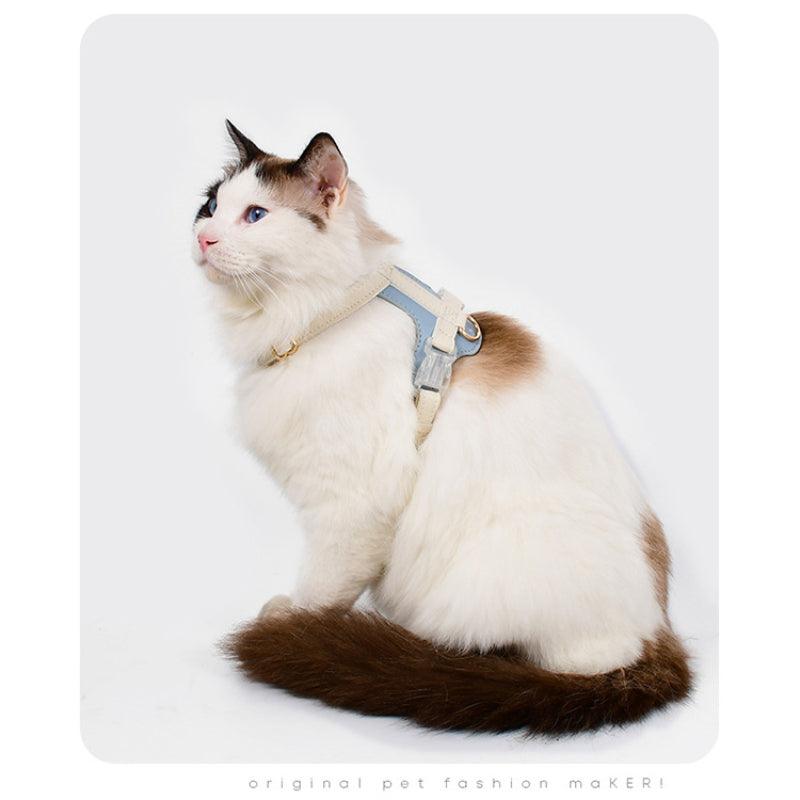 Minly® Leather Cat Harness & Leash Set - KIKOPALS
