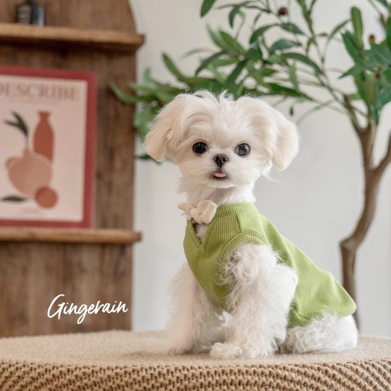 GINGERAIN® Sweet Summer V-Neck Dog Vest with Bow - KIKOPALS