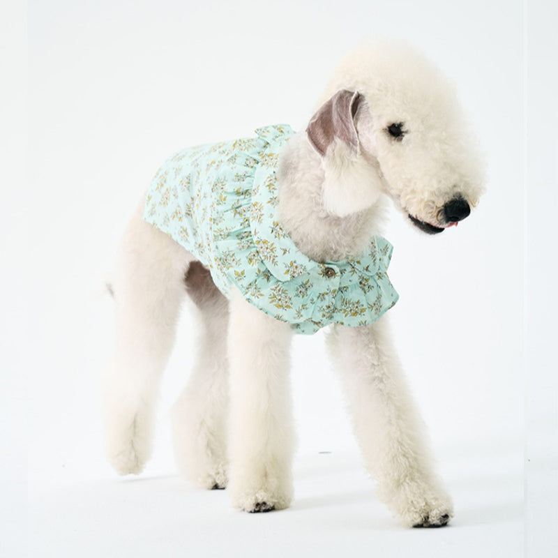 egge® Sleeveless Floral Ruffled Shirt for Dogs