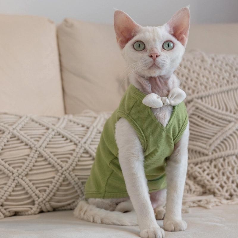 GINGERAIN® Cotton Ribbed Cat Vest - KIKOPALS