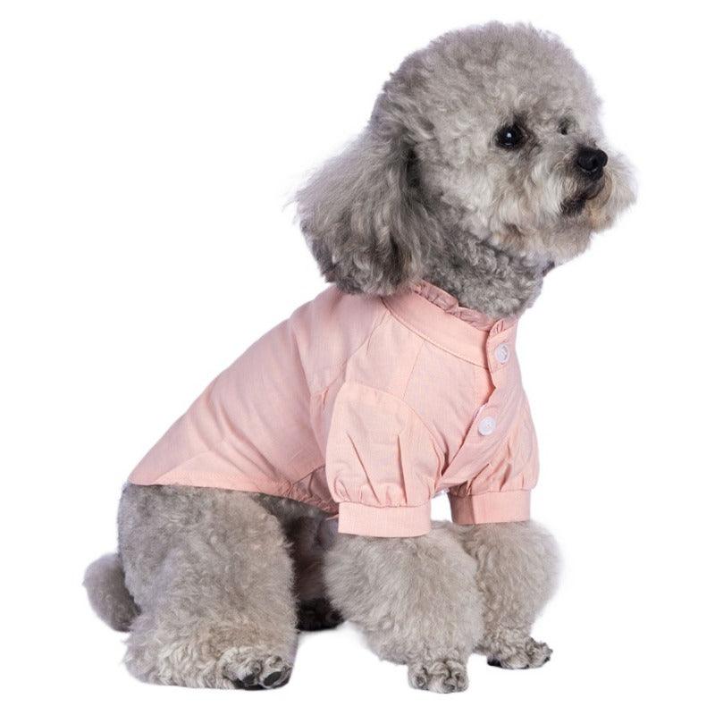 MQPET® Floral Lace-Collar Cotton-Linen Shirt - KIKOPALS