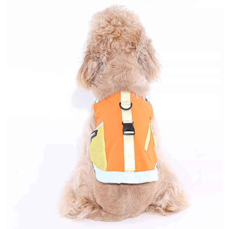 MookiPet® Vibrant Orange Outdoor Vest & Hat for Dogs