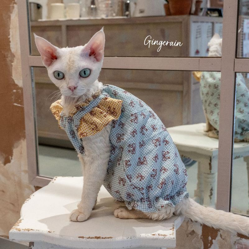 GINGERAIN® Cotton Ruffle Sleeve Cat Vest - KIKOPALS