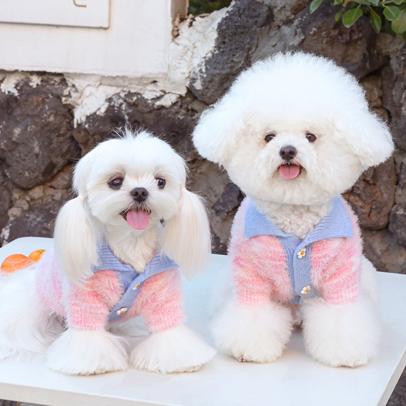 MookiPet® Flower-Button Mink Sweater for Dogs