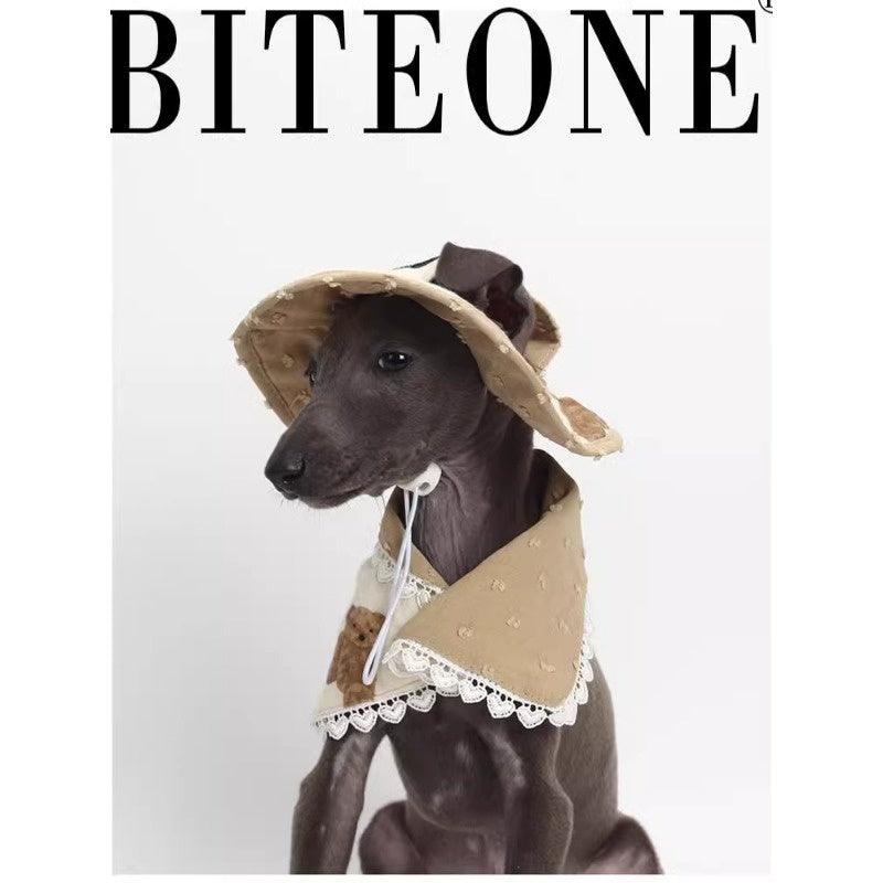 BITEONE® Bear-Themed Pet Fisherman Hat/Bib - KIKOPALS