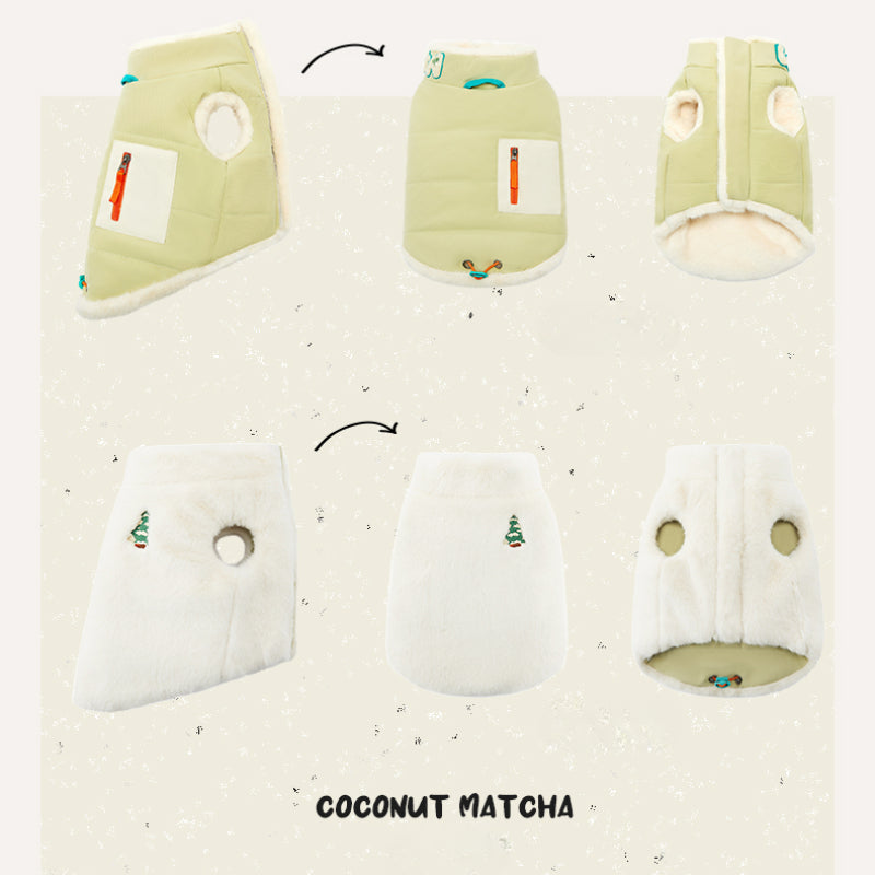 LIKAPAWS® Double-Sided Cotton Coat for Dogs – Green