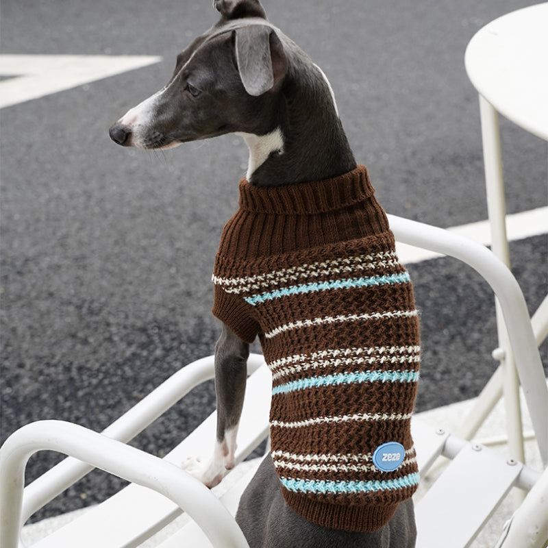 ZEZE® Brown Striped Knitwear for Dogs & Cats