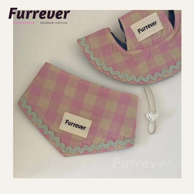 Furrever® Vintage Pink Plaid Pet Bandana - KIKOPALS