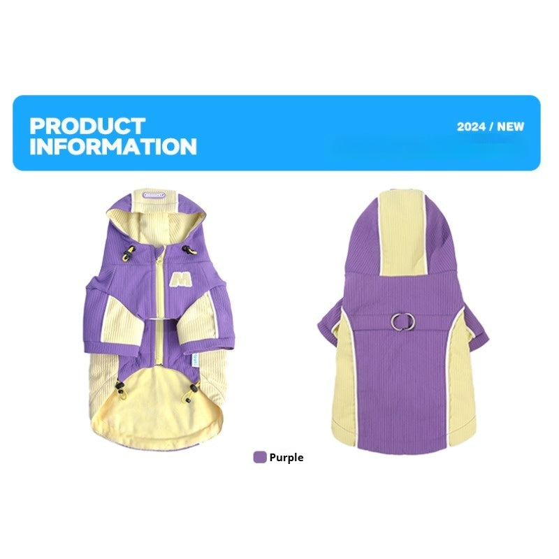 MookiPet® Plush Purple Hoodie for Dogs & Cats