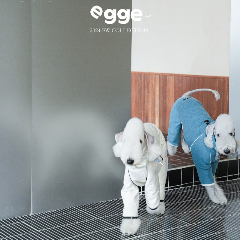 egge® School Uniform Hoodie - White & Blue for Dogs