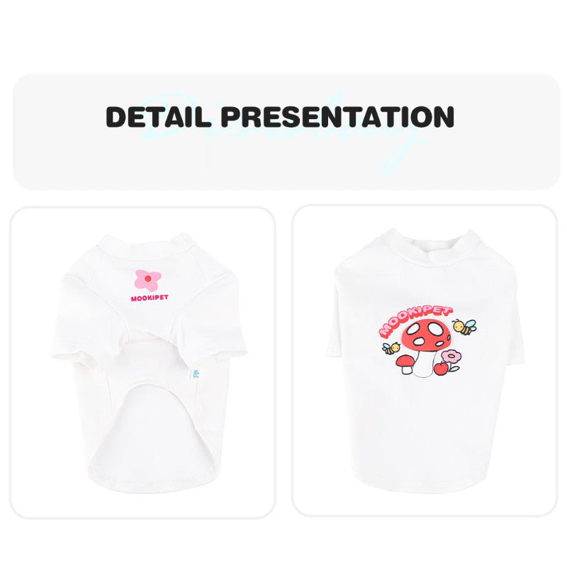 MookiPet® White T-Shirt for Dogs & Cats