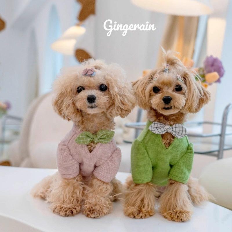 GINGERAIN® Sweet V-Neck Bow Pet Sweatshirt - KIKOPALS