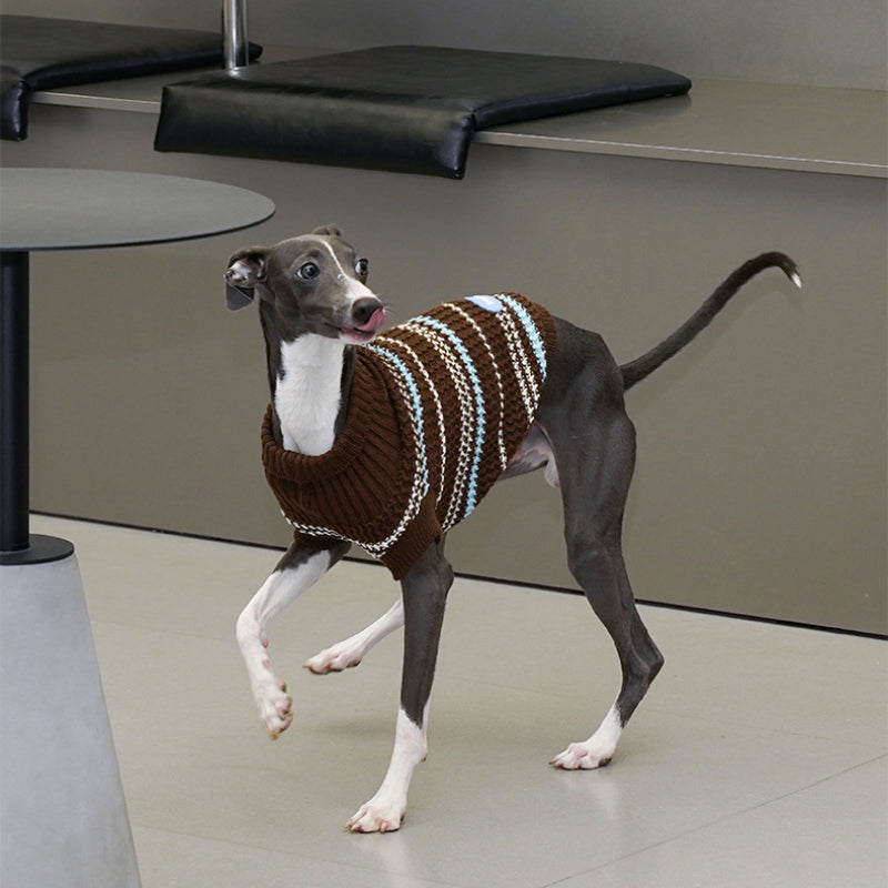 ZEZE® Brown Striped Knitwear for Dogs & Cats