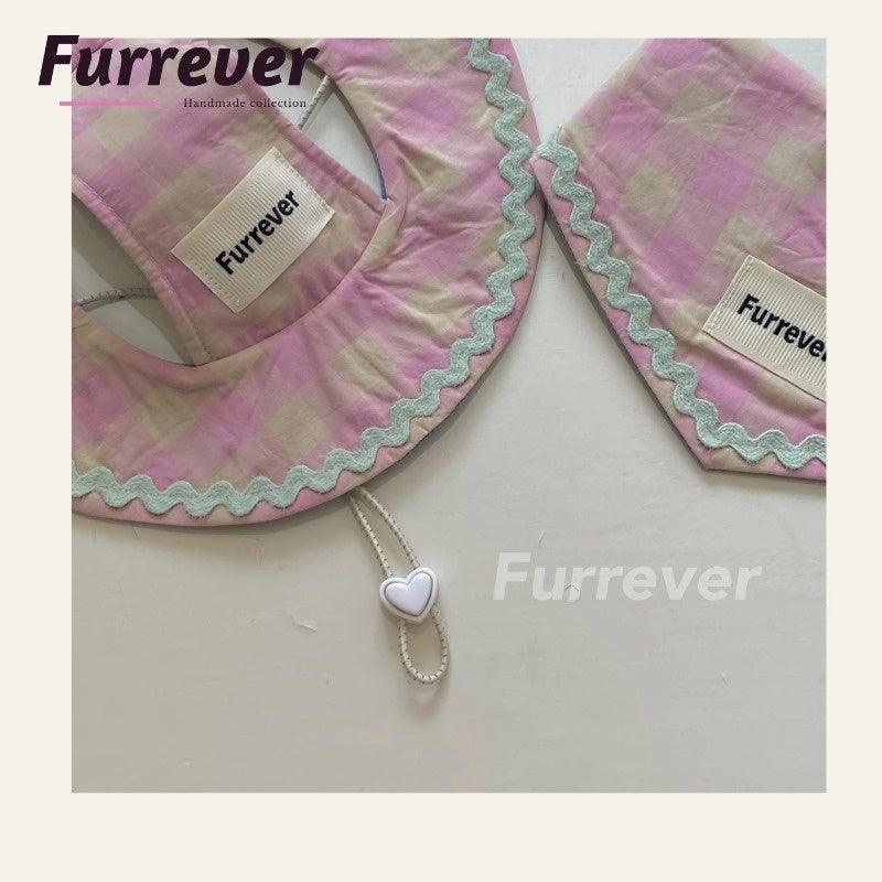 Furrever® Vintage Pink Plaid Pet Bandana - KIKOPALS