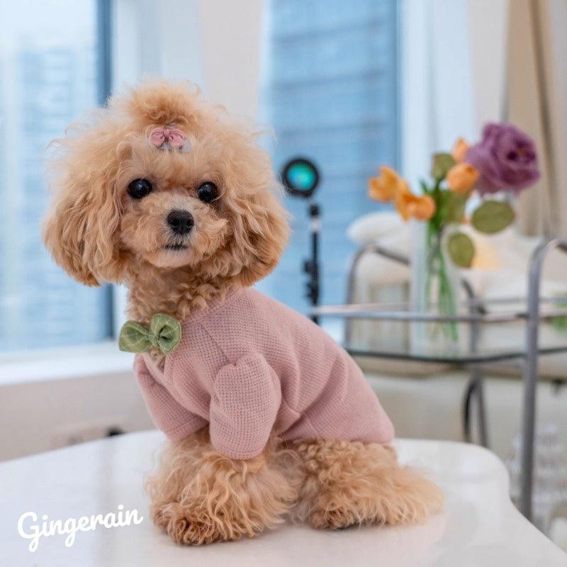 GINGERAIN® Sweet V-Neck Bow Pet Sweatshirt - KIKOPALS