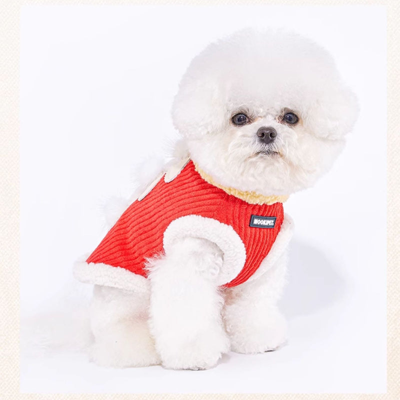 MookiPet®  Red Corduroy Vest for Dogs