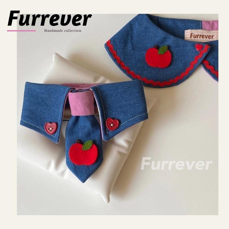 Furrever® Apple Denim Tie Pet Bib - KIKOPALS