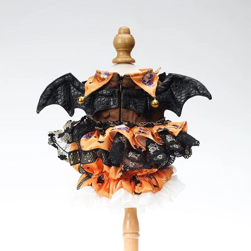 BITEONE® Pumpkin Princess Pet Dress/Witch Hat for Halloween - KIKOPALS