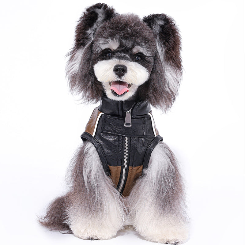 MookiPet® Motorcycle Leather Jacket for Dogs
